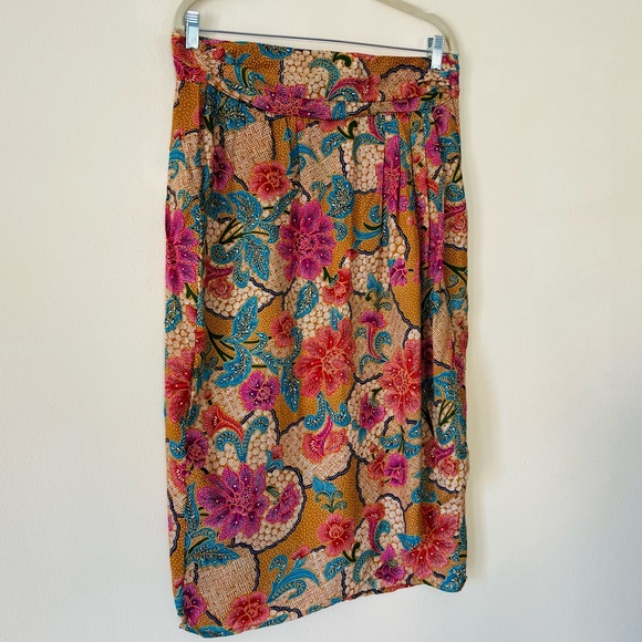 Vintage SK&company wrap midi floral skirt - Picture 5 of 7